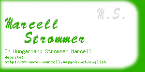 marcell strommer business card